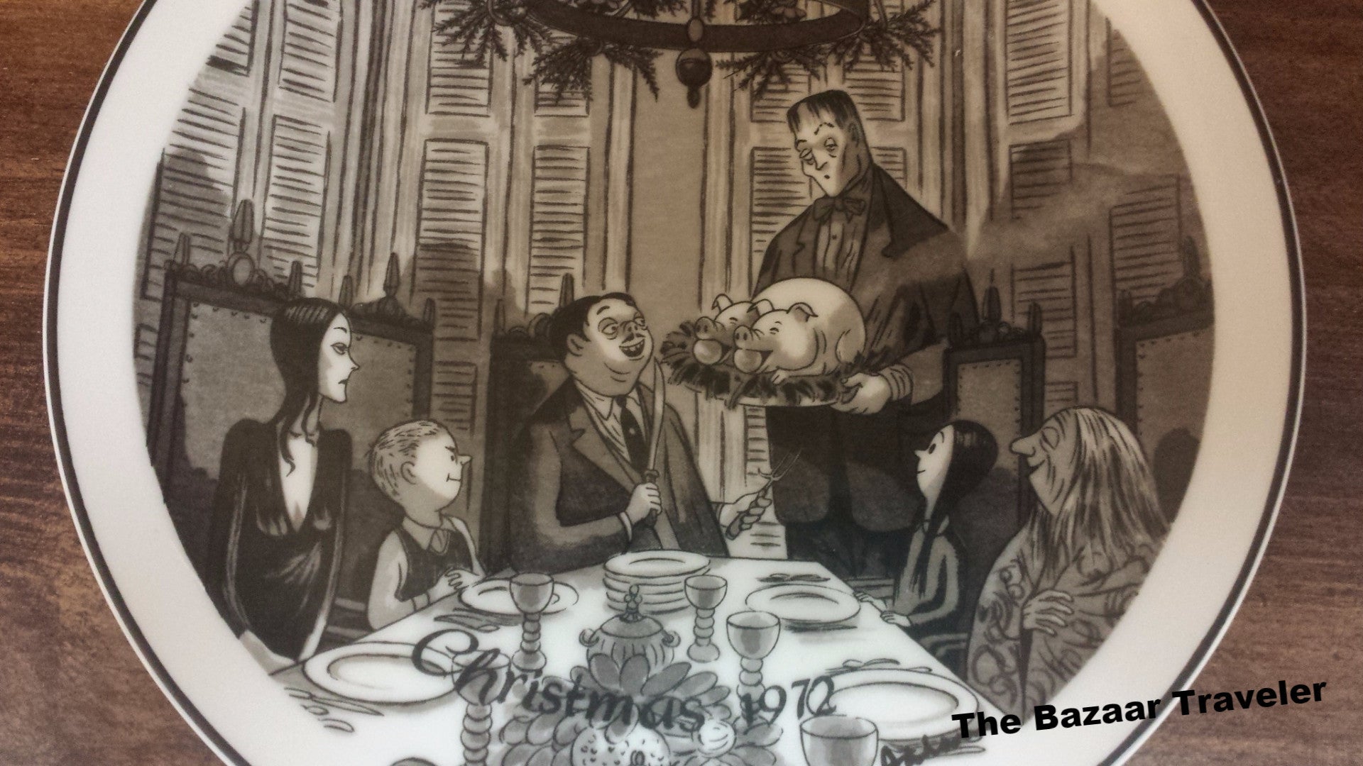 The Addams Family Vintage Collectible 1972 Christmas Plate